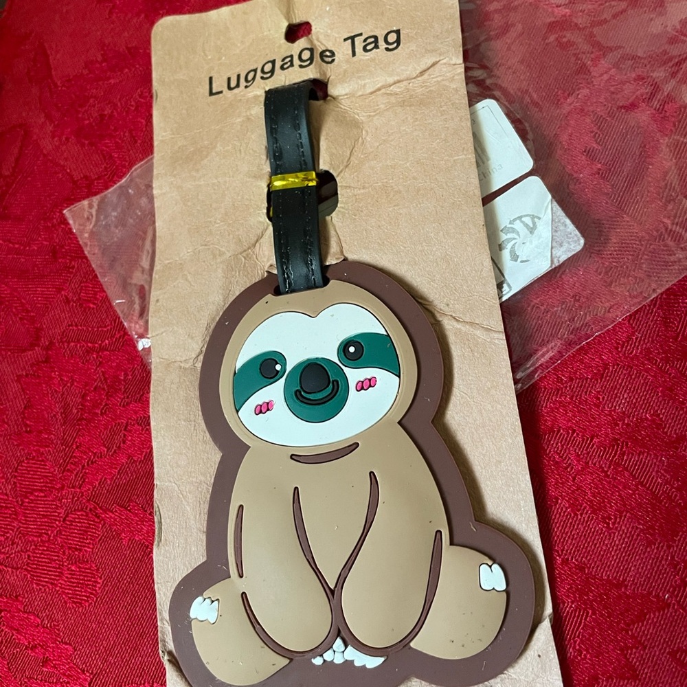 NIB Charming Sloth Luggage Tag